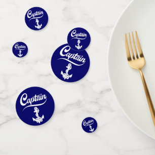 Captain Sailboat Anchor Nautical Design Confetti