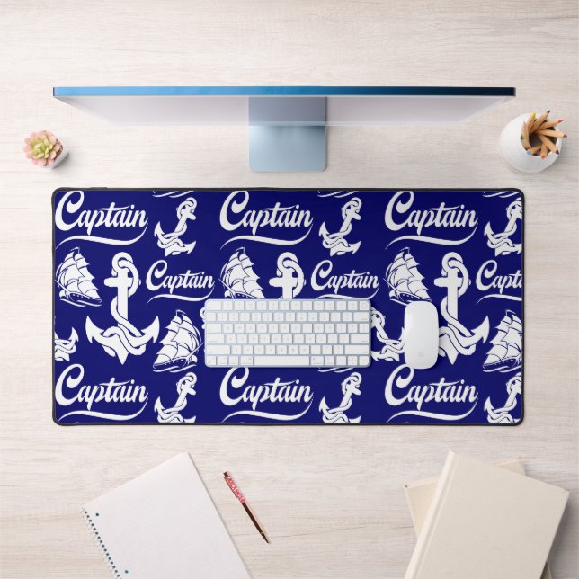Captain Sailboat Anchor Nautical Design Desk Mat (Office 1)