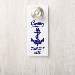 Captain Sailboat Anchor Nautical Design Door Hanger