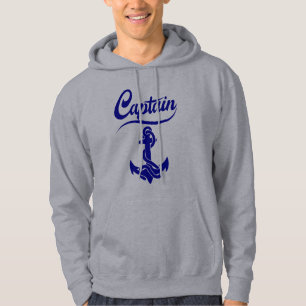 Captain Sailboat Anchor Nautical Design Hoodie