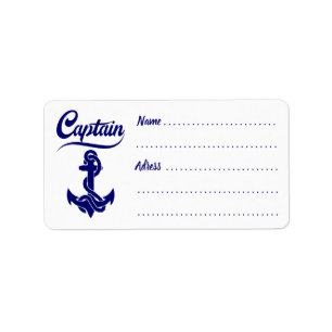 Captain Sailboat Anchor Nautical Design Label