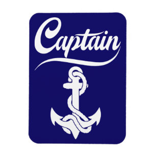 Captain Sailboat Anchor Nautical Design Magnet