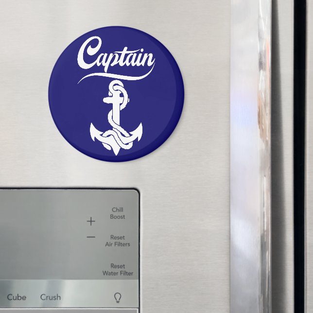 Captain Sailboat Anchor Nautical Design Magnet (In Situ (Fridge))
