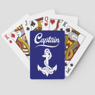 Captain Sailboat Anchor Nautical Design Playing Cards