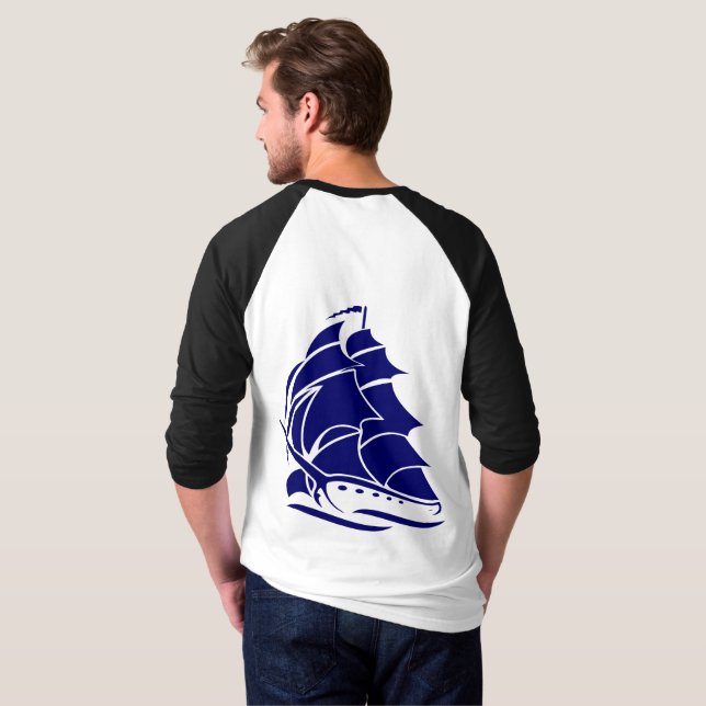 Captain Sailboat Anchor Nautical Design T-Shirt (Back Full)
