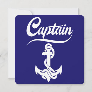 Captain Sailboat Anchor Nautical Design Thank You Card