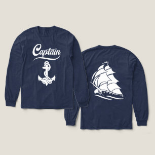 Captain Sailboat Anchor Nautical Design Tri-Blend Shirt