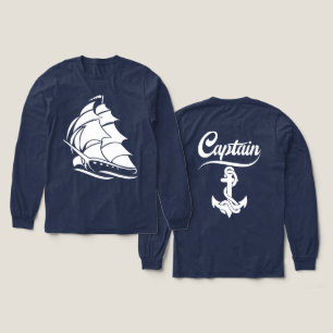 Captain Sailboat Anchor Nautical Design Tri-Blend Shirt