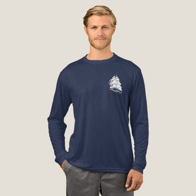 Captain Sailboat Anchor Nautical Design Tri-Blend Shirt (Full Front)