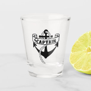 Captain Sailing Boat Anchor Rope Sailboat Shot Glass