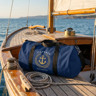Captain Sailor Personalised Anchor Duffle Bag