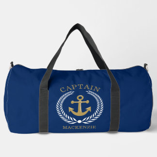 Captain Sailor Personalised Anchor Duffle Bag