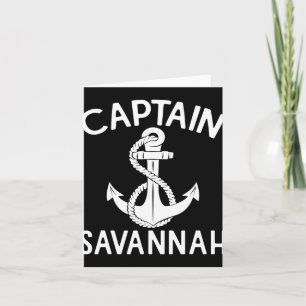 Captain Savannah Yacht Boating Ship Anchor Boat Card