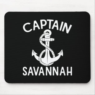 Captain Savannah Yacht Boating Ship Anchor Boat  Mouse Pad