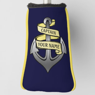 Captain Ship Boat Anchor Personalised Name Golf Head Cover