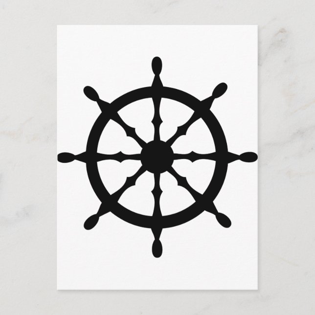 captain ship steering wheel postcard (Front)
