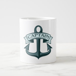 Captain Ships Anchor Large Coffee Mug