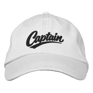 Captain Simple Bold Typography Style Embroidered Hat