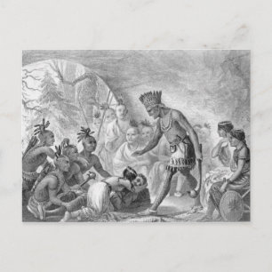 Captain Smith rescued by Pocahontas Postcard