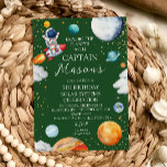 Captain Space Birthday Party Invitation for Kids<br><div class="desc">Launch an exciting birthday adventure with this Captain Space birthday invitation featuring a playful astronaut riding a rocket, colorful planets, stars, and a fun outer space theme. This invitation invites guests to explore the planets and celebrate a cosmic birthday mission. Perfect for a space-themed birthday party, astronaut celebration, or solar...</div>