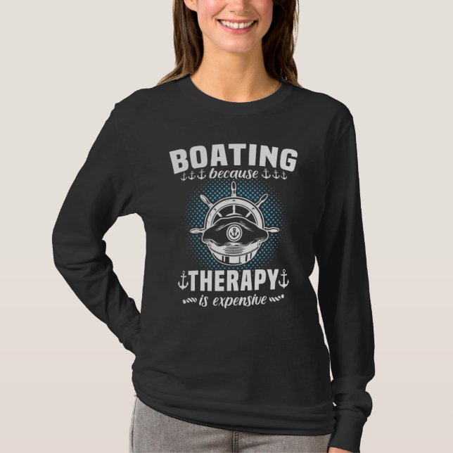 Captain Sports Boat Sailing Sailing Boat Motor Boa T-Shirt (Front)