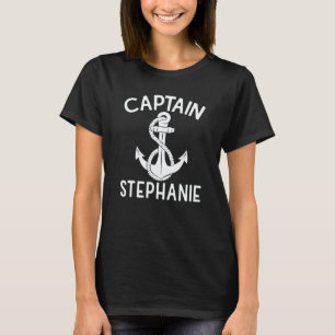 Captain Stephanie Ship Boating Yacht Boat Anchor T-Shirt