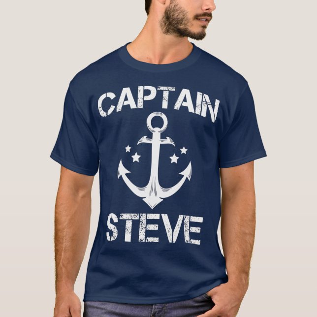 CAPTAIN STEVE Funny Birthday Personalised Name T-Shirt (Front)