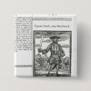 Captain Teach, Alias Black Beard 15 Cm Square Badge