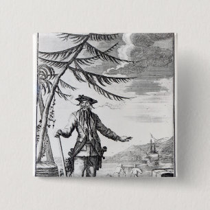 Captain Teach, commonly called Blackbeard 15 Cm Square Badge