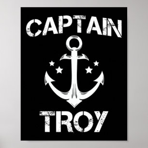 Captain Troy Funny Birthday Personalised Name Boat Poster