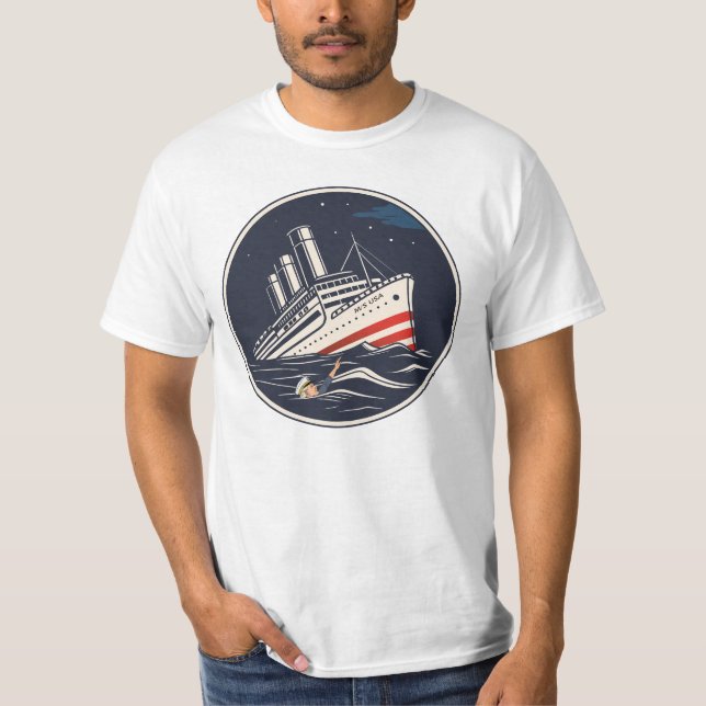 Captain Trump with a sinking ship T-Shirt (Front)