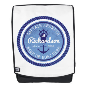 Captain Vintage Nautical Rope Anchor Helm Boat Backpack