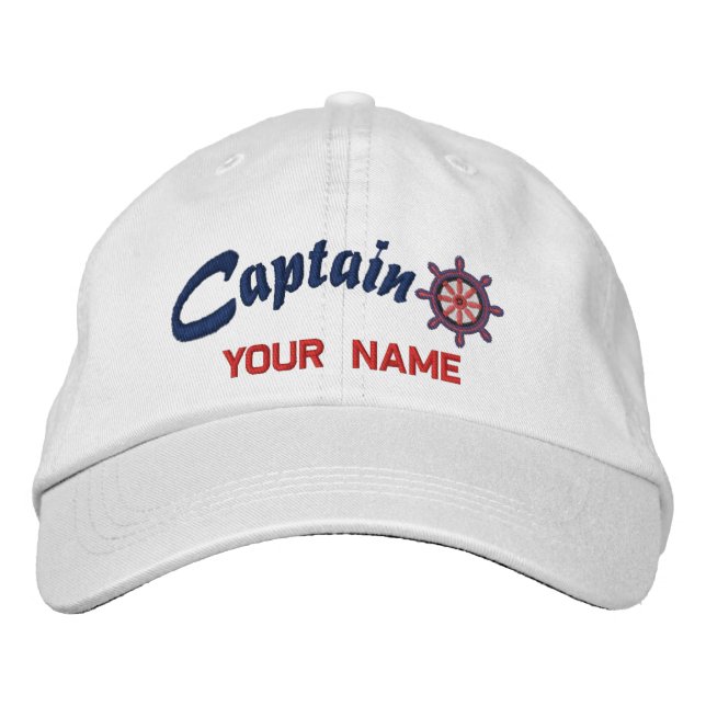 CAPTAIN Wheel Personalised Cap (Front)