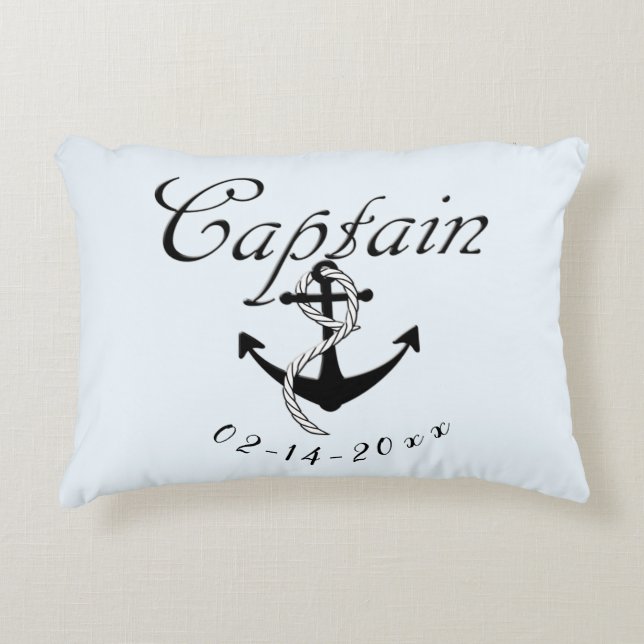 Captain with Anchor Decorative Cushion (Front)