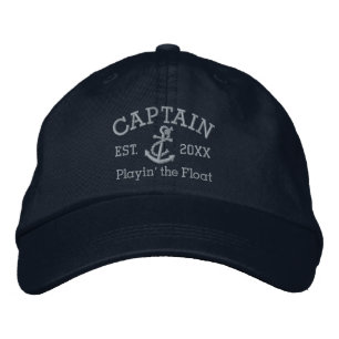 Captain With Anchor Personalised Embroidered Hat