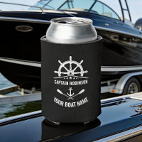 Captain Your Boat Name Nautical Anchor Oars Helm