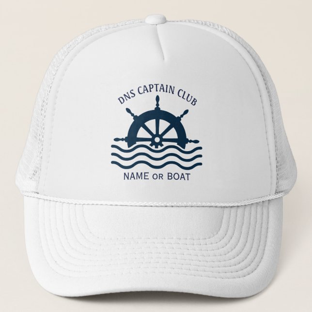 Captain Your Boat Name  Trucker Hat (Front)