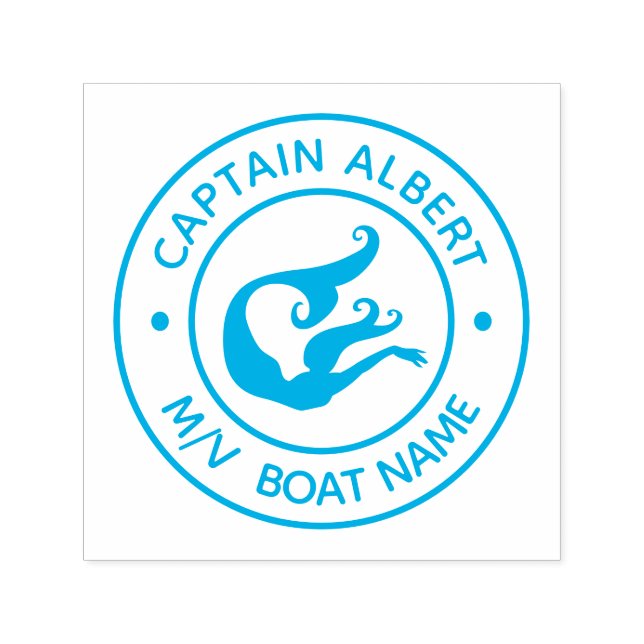 Captain Your Name Mermaid Self Inking Stamp (Design)