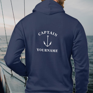 Captain Your Name Nautical Anchor Sweatshirt