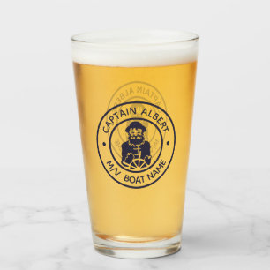 Captain Your Name Old Scruff Emblem Tumbler Glass