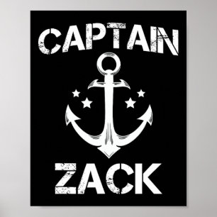 Captain Zack Funny Birthday Personalised Name Boat Poster