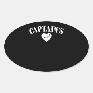 Captains Girl T Cute Boat Military Pilot Team Oval Sticker