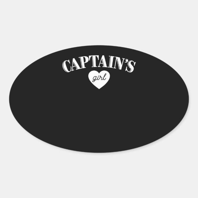 Captains Girl T Cute Boat Military Pilot Team Oval Sticker (Front)