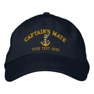 Captain's Mate Anchor Easily Personalised Embroidered Hat