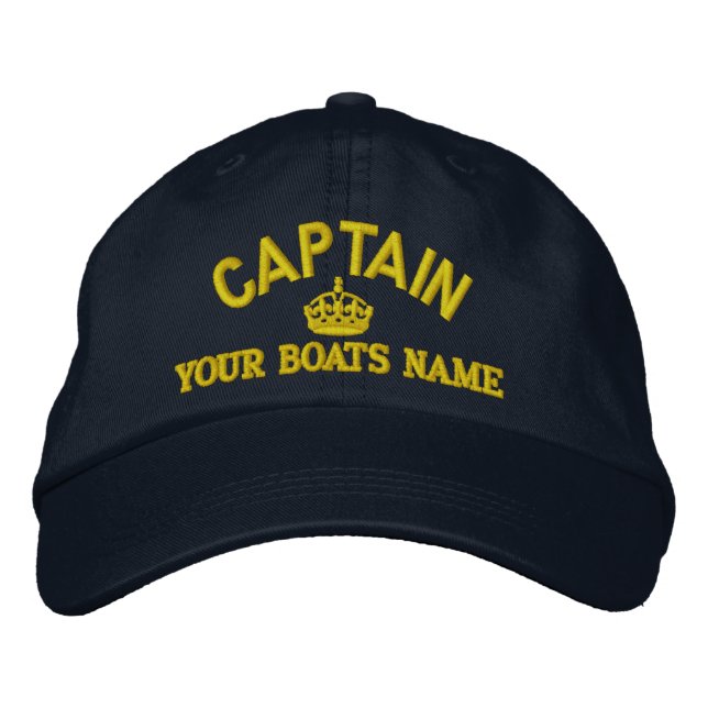 Captains text with crown embroidered hat (Front)
