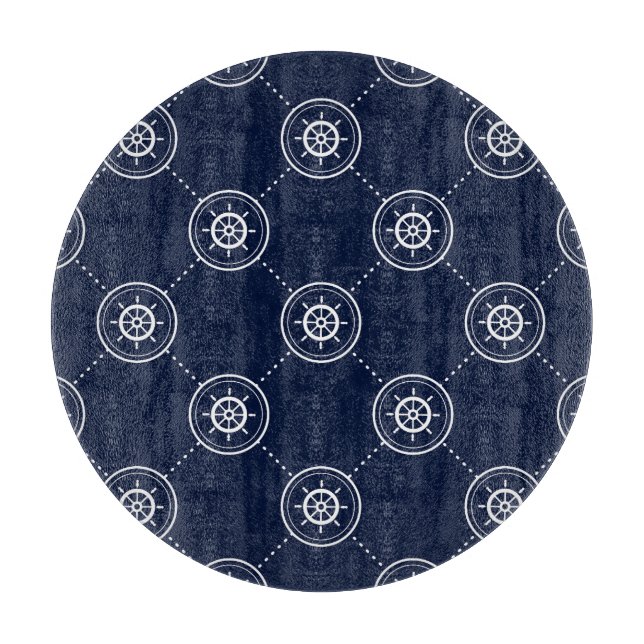 Captain'S Wheel Pattern Cutting Board (Front)