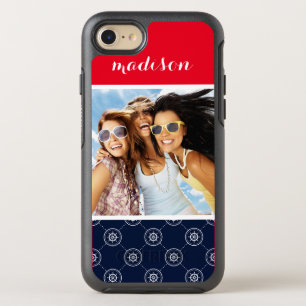 Captain'S Wheel Pattern   Your Photo & Name OtterBox Symmetry iPhone 8/7 Case