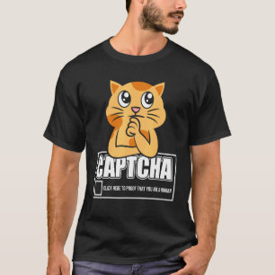 Captcha Cat Robot Design T-Shirt