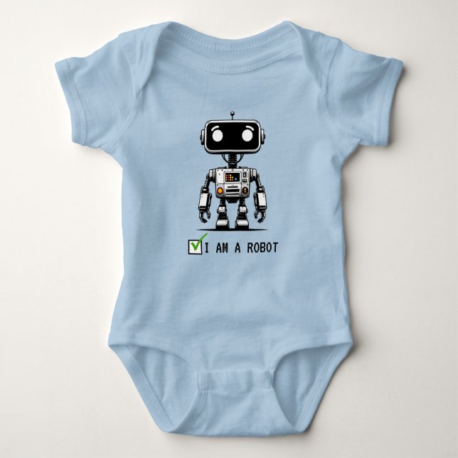 Captcha Robot – I am a Robot Baby Bodysuit (Front)