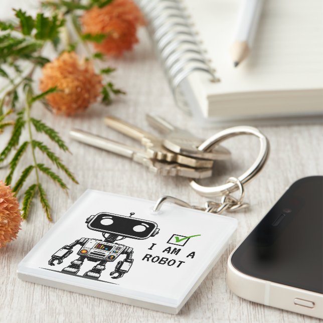 Captcha Robot – I am a Robot Key Ring (Front Right)